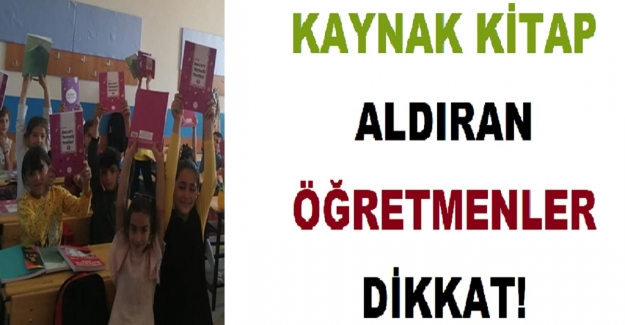 Kaynak Kitap Aldıran Öğretmenler Dikkat!