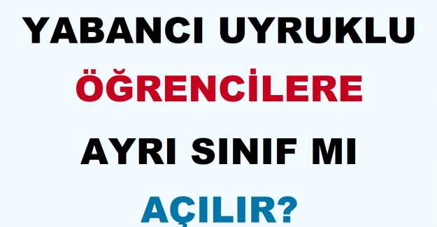 Yabancı Uyruklu Öğrencilere Ayrı Sınıf mı Açılır?