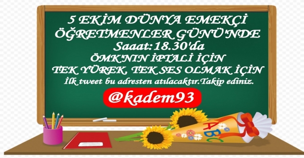 5 EKİM DÜNYA ÖĞRETMENLER GÜNÜ BÜYÜK TWİTTER ETKİNLİĞİ 18.30'DA BAŞLIYOR!
