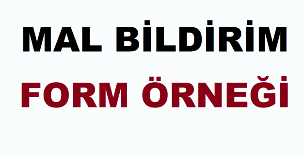 Mal Bildirim Form Örneği