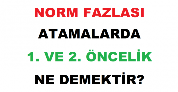 Norm Fazlası Atamalarda 1. ve 2. Öncelik Ne Demektir?