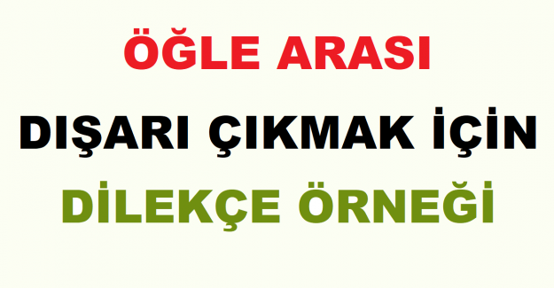 Öğle Arası Dışarı Çıkmak İçin Dilekçe Örneği