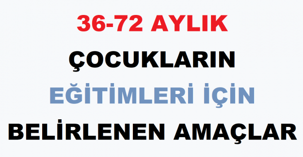 36-72 Aylık Çocukların Eğitimleri İçin Belirlenen Amaçlar ve Kazanımlar Neler?