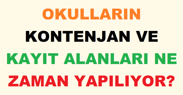 Okulların Kontenjan ve Kayıt Alanları Ne Zaman Yapılıyor?
