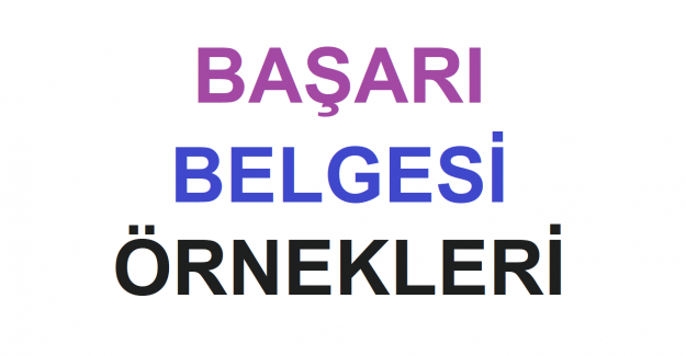 Başarı Belgesi Örnekleri 2023