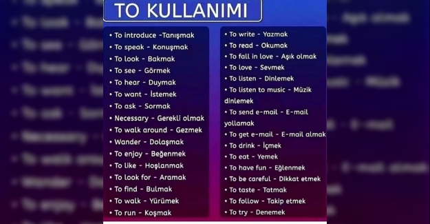 İngilizce To Kullanımı Örnekleri