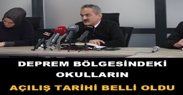 Deprem Bölgesindeki Okulların Açılış Tarihi Belli Oldu