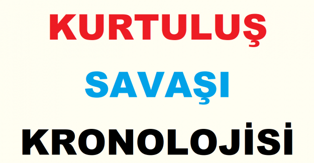 Kurtuluş Savaşı Kronolojisi