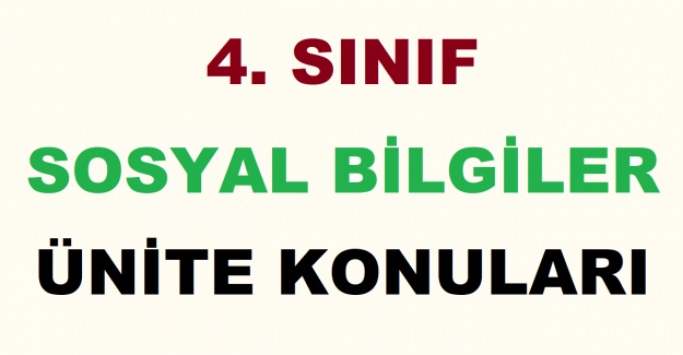 4. Sınıf Sosyal Bilgiler Ünite Konuları