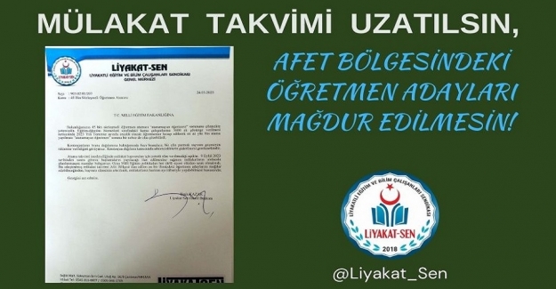 Mülakat Takvimi Uzatılsın, Afet Bölgesindeki Öğretmen Adayları Mağdur Edilmesin!