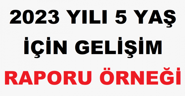 2023 Yılı 5 Yaş İçin Gelişim Raporu Örneği