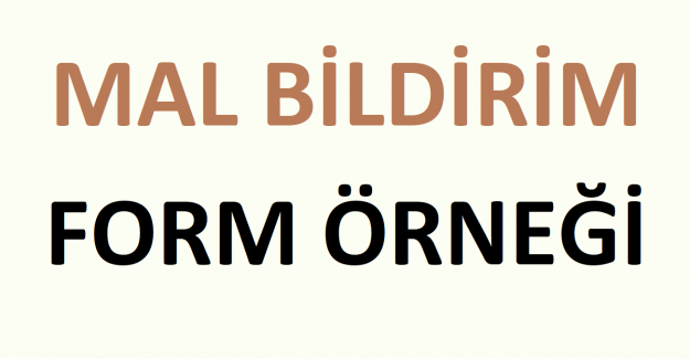 Mal Bildirim Form Örneği