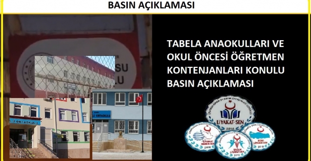 Tabela Anaokulları ve Okul Öncesi Öğretmen Kontenjanları Konulu Basın Açıklaması