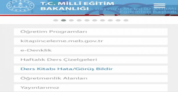 Ders Kitabı Hata Ve Görüş Bildirim Form Örneği