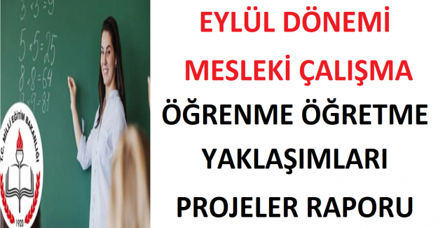 Eylül Dönemi Mesleki Çalışma Öğrenme Öğretme Yaklaşımları Projeler Raporu