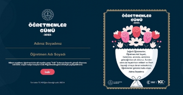24 Kasım Öğretmenler Günü Dijital Kutlama Kartı