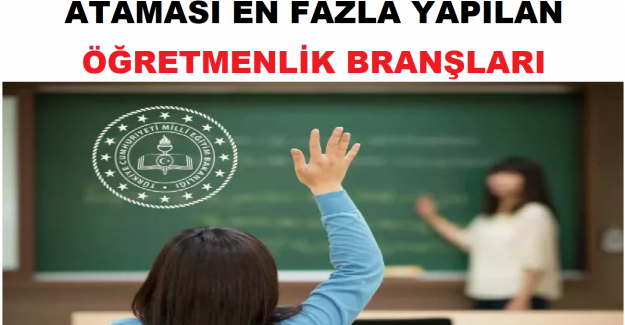 Ataması En Fazla Yapılan Öğretmenlik Branşları