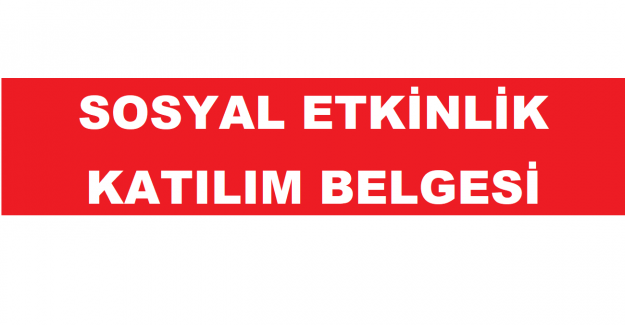 Sosyal Etkinlik Katılım Belgesi