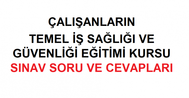 Çalışanların Temel İş Sağlığı ve Güvenliği Eğitimi Kursu Sınav Soru ve Cevapları