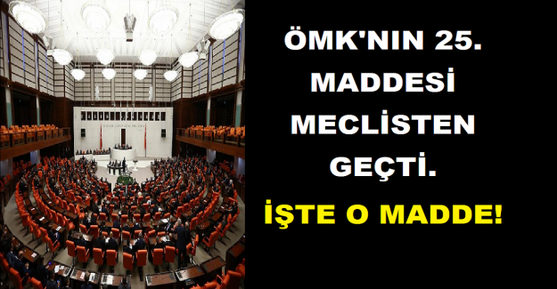 ÖMK'nın 25. Maddesi Meclisten Geçti. İşte O Madde!