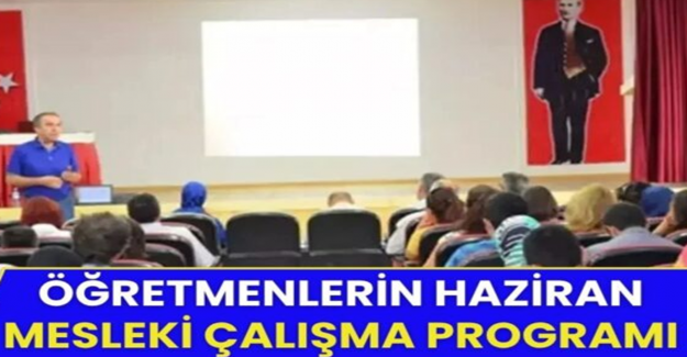 Öğretmenlerin 2025 Yılı Haziran Ayı Mesleki Çalışma Programı