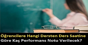Öğrencilere Hangi Dersten Ders Saatine Göre Kaç Performans Notu Verilecek?