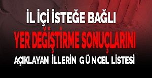 İl İçi İsteğe Bağlı Yer Değiştirme Sonuçlarını Açıklayan İller