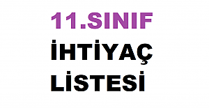 2022-2023 11. Sınıf Okul İhtiyaç Listesi