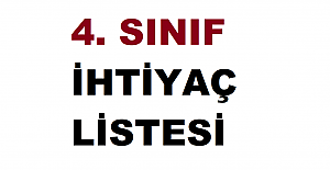 2022-2023 4. Sınıf Okul İhtiyaç Listesi