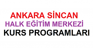 Ankara Sincan Halk Eğitim Merkezi Kurs Programları