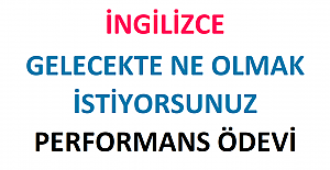 İngilizce Gelecekte Ne Olmak İstiyorsunuz Performans Ödevi