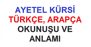 Ayetel Kürsi Türkçe, Arapça Okunuşu ve Anlamı