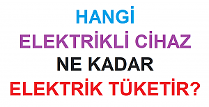 Hangi Elektrikli Cihaz Ne Kadar Elektrik Tüketir?