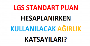 LGS Standart Puan Hesaplanırken Kullanılacak Ağırlık Katsayıları?