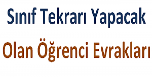 Sınıf Tekrarı Yapacak Olan Öğrenci Evrakları