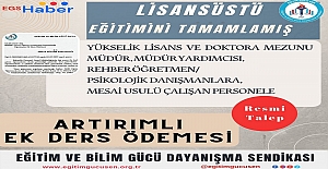 Yüksek Lisans ve Doktora Mezunlarına Artırımlı Ek Ders Ödenmelidir?