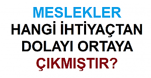 Meslekler Hangi İhtiyaçlardan Dolayı Ortaya Çıkmıştır?