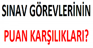 Sınav Görevlerinin Puan Karşılıkları?
