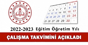 2022-2023 Eğitim Öğretim Yılı MEB Çalışma Takvimi