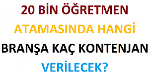 20 Bin Öğretmen Atamasında Hangi Branşa Kaç Kontenjan Verilecek?