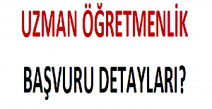 Uzman Öğretmenlik Başvuru Detayları?