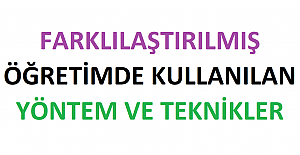 Farklılaştırılmış Öğretimde Kullanılan Yöntem ve Teknikler