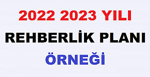 2022 2023 Yılı Rehberlik Planı Örneği