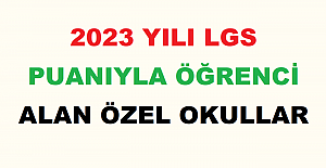 2023 Yılı LGS Puanıyla Öğrenci Alan Özel Okullar