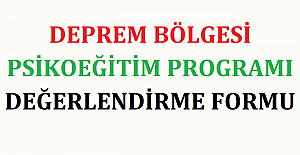 Deprem Bölgesi Psikoeğitim Programı Değerlendirme Formu