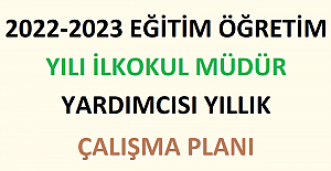 2022-2023 Eğitim Öğretim Yılı İlkokul Müdür Yardımcısı Yıllık Çalışma Planı