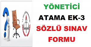Yönetici Atama EK-3 Sözlü Sınav Formu