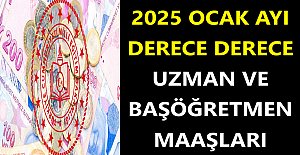 2025 Ocak Ayı Derece Derece Uzman Ve Başöğretmen Maaşları