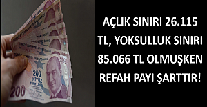 ÖĞRETİCİ: AÇLIK SINIRI 26.115 TL, YOKSULLUK SINIRI 85.066 TL OLMUŞKEN REFAH PAYI ŞARTTIR!
